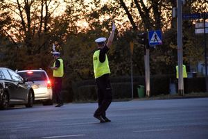 Policjanci podczas zabezpieczenia Ligi Narodów