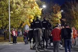 Policjanci podczas zabezpieczenia Ligi Narodów