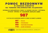 plakat z informacją dotyczącą pomocy dla bezdomnych