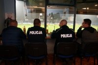 Policjanci na stanowisku dowodzenia na Stadionie RUCHU Chorzów