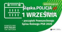 Baner informujący, że od 1 września rozpoczyna się Powszechny Spis Rolny