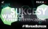 plansza z napisem: Sukcesy w walce z cyberprzestępczością i #WspólnieBezpieczni