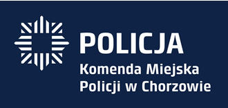 Baner z napisem Policja Komenda Miejska Policji w Chorzowie