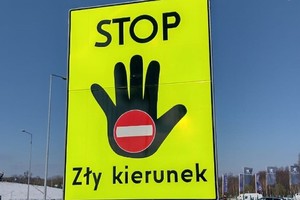 znak „STOP Zły kierunek”