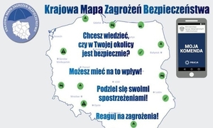 Plakat promujący Krajowa Mapę Zagrożeń Bezpieczeństwa