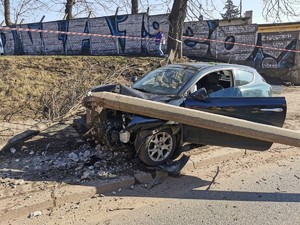 Zdjęcie przedstawia miejsce zdarzenia drogowego