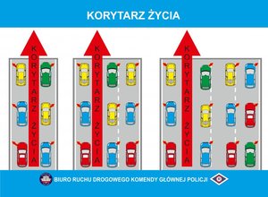 Grafika przedstawia sposób tworzenia korytarza życia