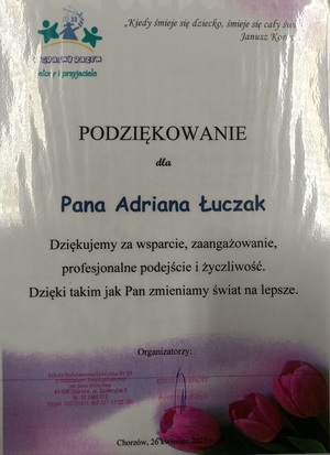 Podziękowania dla dzielnicowego