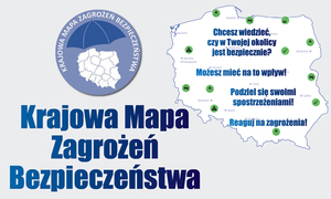 Grafika przedstawia logo Krajowej Mapy Zagrożeń Bezpieczeństwa