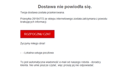 Grafika przedstawia przykładowy e-mail oszustów